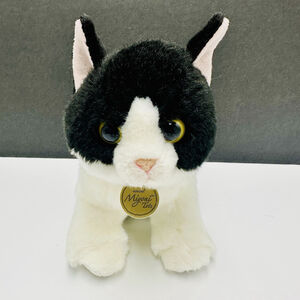 Miyoni Aurora Black & White Tots Cat Tuxedo 8” Plush Stuffed Animal Sitting 2019